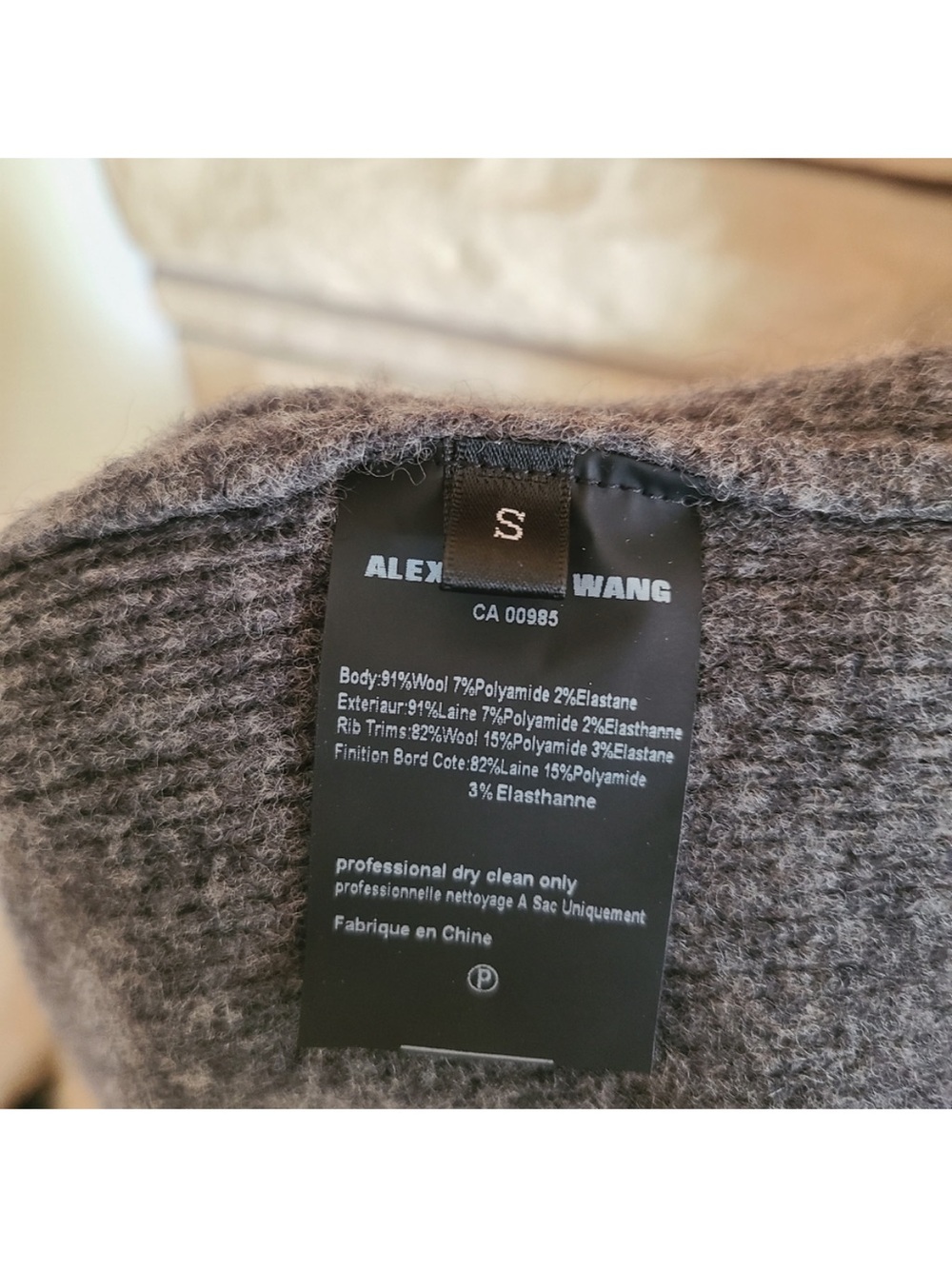 Alexander Wang Grey Turtleneck Sweater with Embellished Collar - Picture 5 of 5